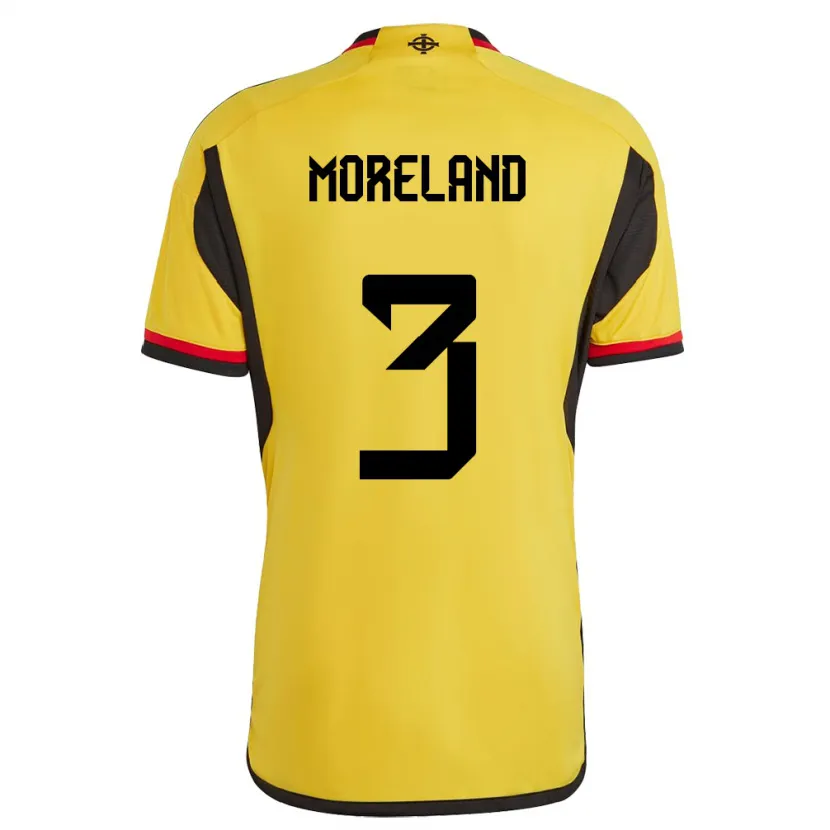 Danxen Børn Nordirland Calum Moreland #3 Hvid Udebane Spillertrøjer 24-26 Trøje T-Shirt