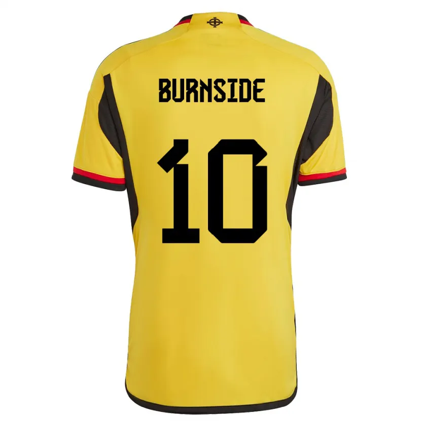 Danxen Børn Nordirland Callum Burnside #10 Hvid Udebane Spillertrøjer 24-26 Trøje T-Shirt