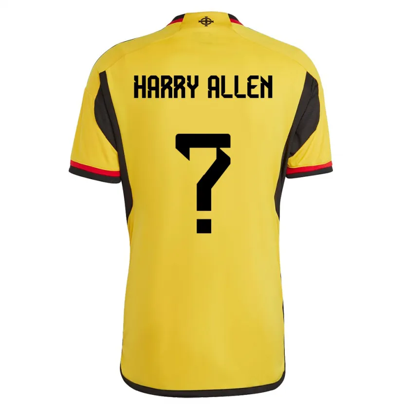 Danxen Børn Nordirland Harry Allen #0 Hvid Udebane Spillertrøjer 24-26 Trøje T-Shirt