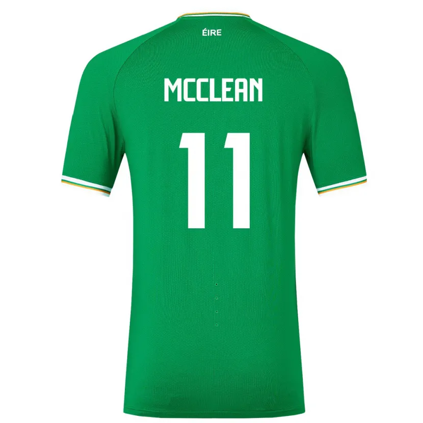 Danxen Mænd Irland James Mcclean #11 Grøn Hjemmebane Spillertrøjer 24-26 Trøje T-Shirt