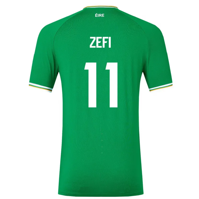 Danxen Mænd Irland Kevin Zefi #11 Grøn Hjemmebane Spillertrøjer 24-26 Trøje T-Shirt