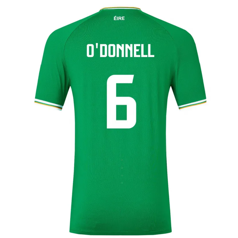 Danxen Mænd Irland Luke O'donnell #6 Grøn Hjemmebane Spillertrøjer 24-26 Trøje T-Shirt