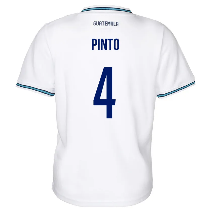 Danxen Mænd Guatemala José Carlos Pinto #4 Hvid Hjemmebane Spillertrøjer 24-26 Trøje T-Shirt