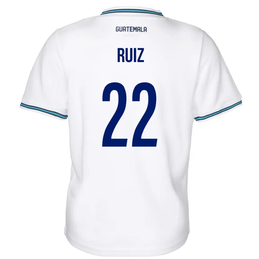 Danxen Mænd Guatemala Kevin Ruiz #22 Hvid Hjemmebane Spillertrøjer 24-26 Trøje T-Shirt