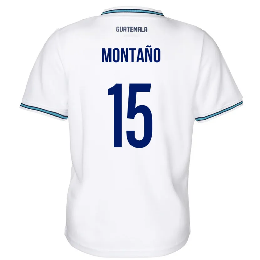 Danxen Mænd Guatemala Figo Montaño #15 Hvid Hjemmebane Spillertrøjer 24-26 Trøje T-Shirt