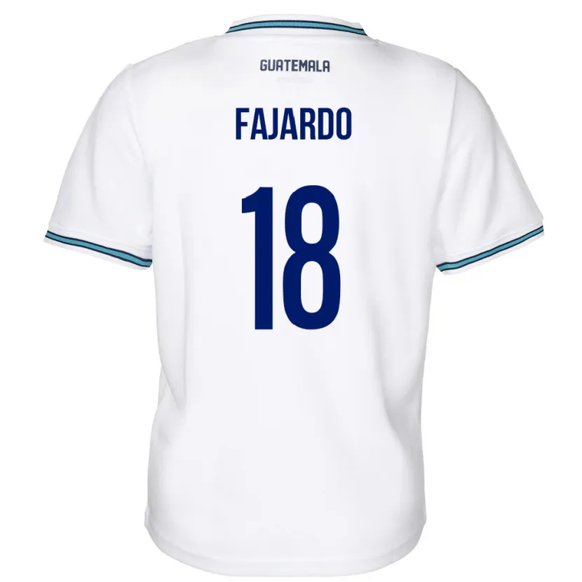 Danxen Mænd Guatemala William Fajardo #18 Hvid Hjemmebane Spillertrøjer 24-26 Trøje T-Shirt