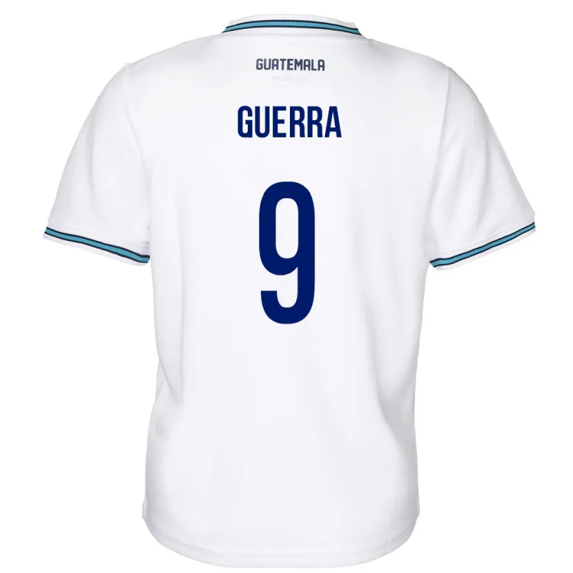 Danxen Mænd Guatemala Oseas Guerra #9 Hvid Hjemmebane Spillertrøjer 24-26 Trøje T-Shirt