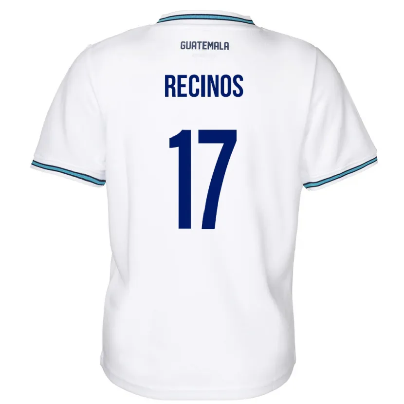 Danxen Mænd Guatemala Antony Recinos #17 Hvid Hjemmebane Spillertrøjer 24-26 Trøje T-Shirt