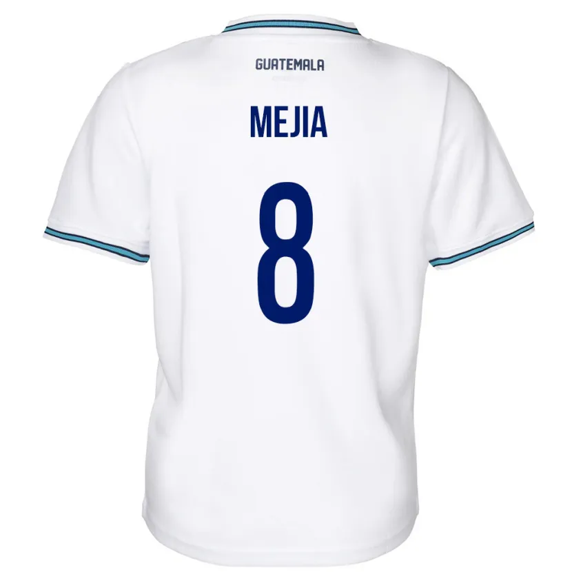 Danxen Mænd Guatemala Robert Mejia #8 Hvid Hjemmebane Spillertrøjer 24-26 Trøje T-Shirt