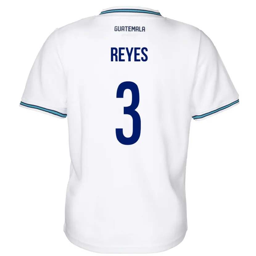 Danxen Mænd Guatemala Martha Reyes #3 Hvid Hjemmebane Spillertrøjer 24-26 Trøje T-Shirt