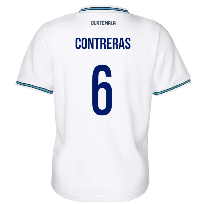 Danxen Mænd Guatemala María Contreras #6 Hvid Hjemmebane Spillertrøjer 24-26 Trøje T-Shirt