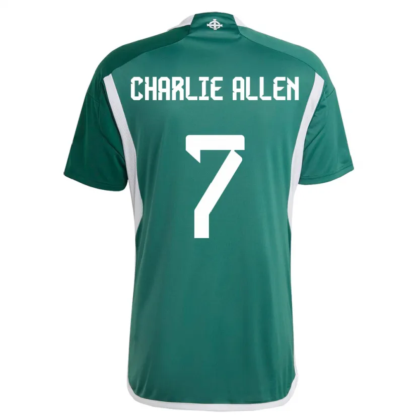 Danxen Mænd Nordirland Charlie Allen #7 Grøn Hjemmebane Spillertrøjer 24-26 Trøje T-Shirt