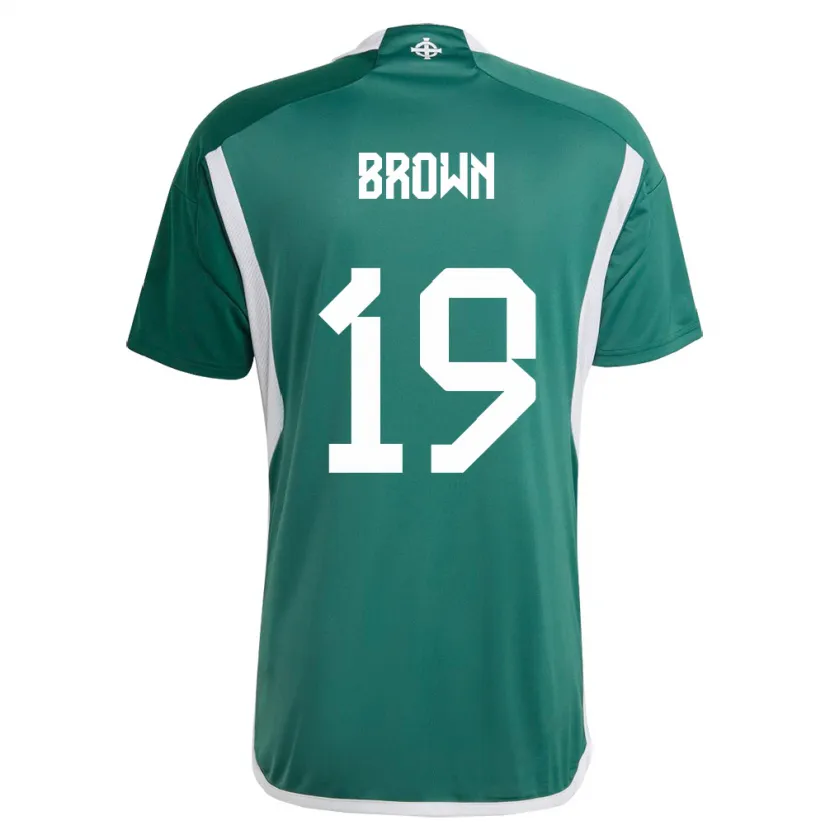 Danxen Mænd Nordirland Sean Brown #19 Grøn Hjemmebane Spillertrøjer 24-26 Trøje T-Shirt