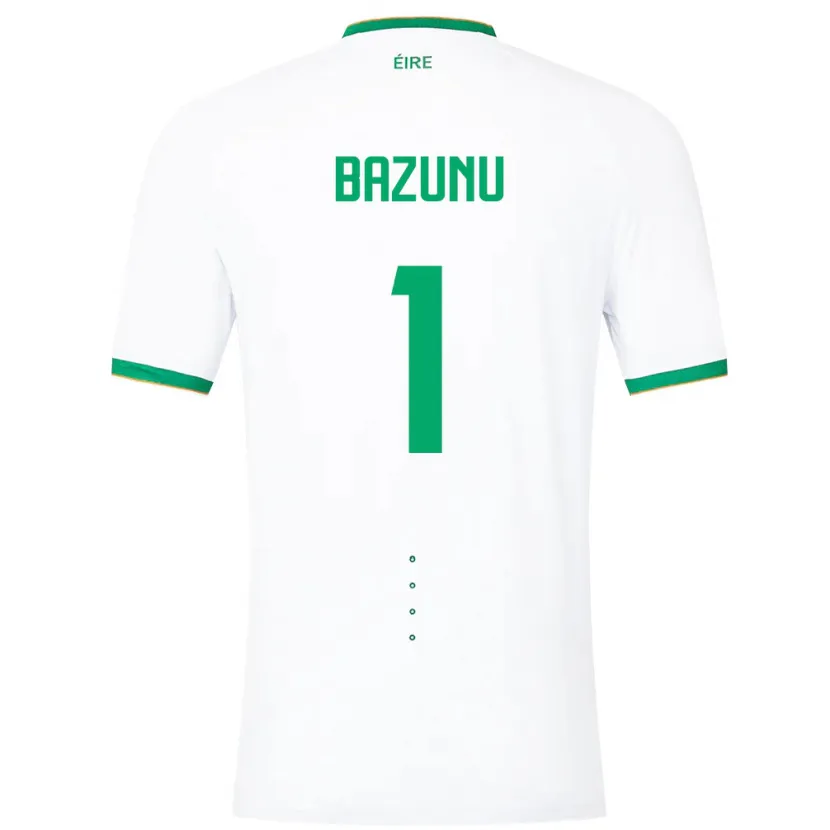 Danxen Mænd Irland Gavin Bazunu #1 Hvid Udebane Spillertrøjer 24-26 Trøje T-Shirt