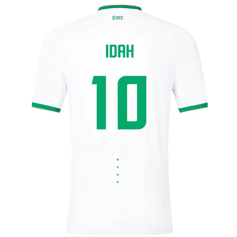 Danxen Mænd Irland Adam Idah #10 Hvid Udebane Spillertrøjer 24-26 Trøje T-Shirt