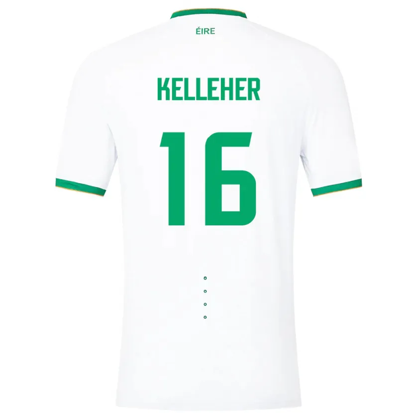 Danxen Mænd Irland Caoimhín Kelleher #16 Hvid Udebane Spillertrøjer 24-26 Trøje T-Shirt