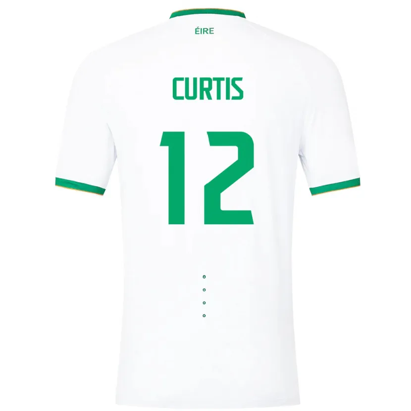 Danxen Mænd Irland Sam Curtis #12 Hvid Udebane Spillertrøjer 24-26 Trøje T-Shirt