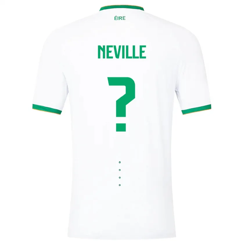 Danxen Mænd Irland Harvey Neville #0 Hvid Udebane Spillertrøjer 24-26 Trøje T-Shirt