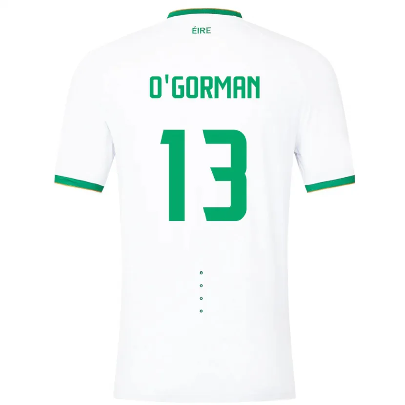 Danxen Mænd Irland Áine O'gorman #13 Hvid Udebane Spillertrøjer 24-26 Trøje T-Shirt