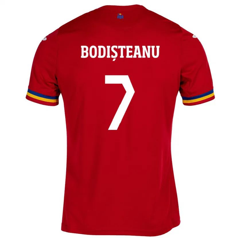 Danxen Mænd Rumænien Ștefan Bodișteanu #7 Rød Udebane Spillertrøjer 24-26 Trøje T-Shirt