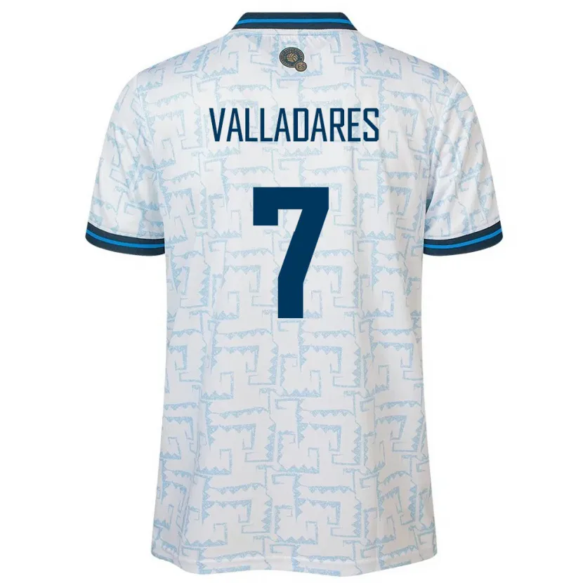 Danxen Mænd El Salvador Jefferson Valladares #7 Hvid Udebane Spillertrøjer 24-26 Trøje T-Shirt