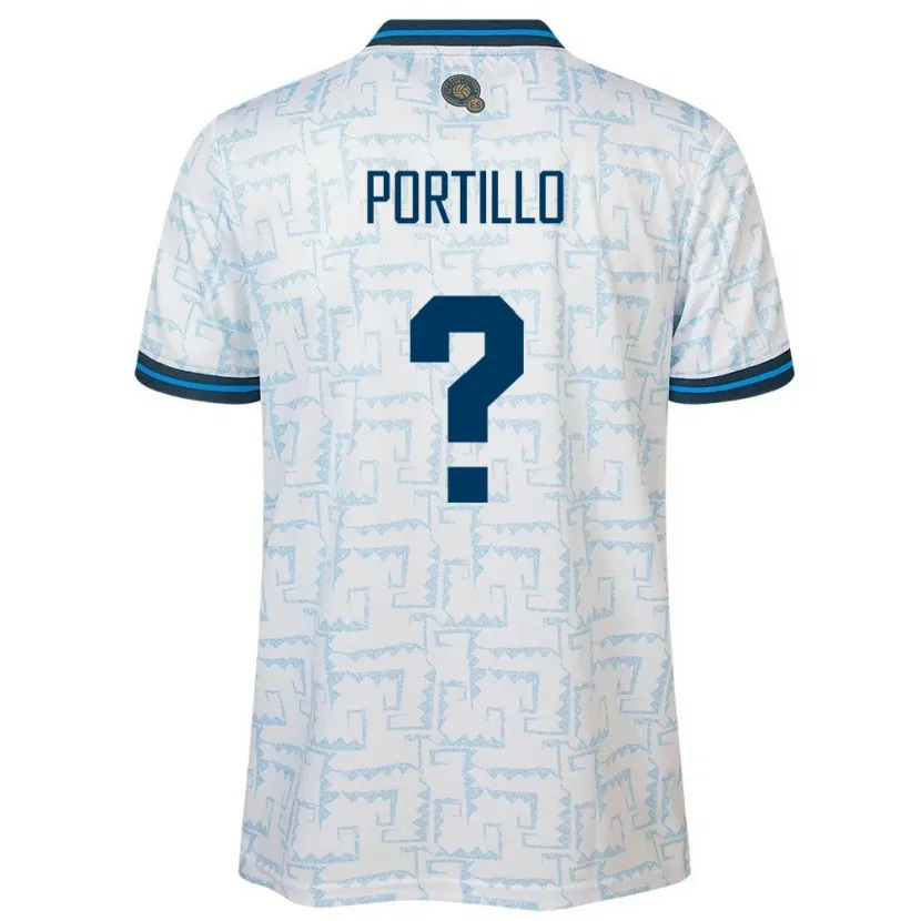 Danxen Mænd El Salvador Cristian Portillo #0 Hvid Udebane Spillertrøjer 24-26 Trøje T-Shirt