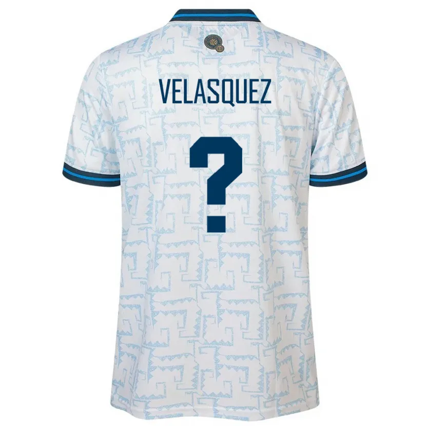 Danxen Mænd El Salvador Jorge Velasquez #0 Hvid Udebane Spillertrøjer 24-26 Trøje T-Shirt