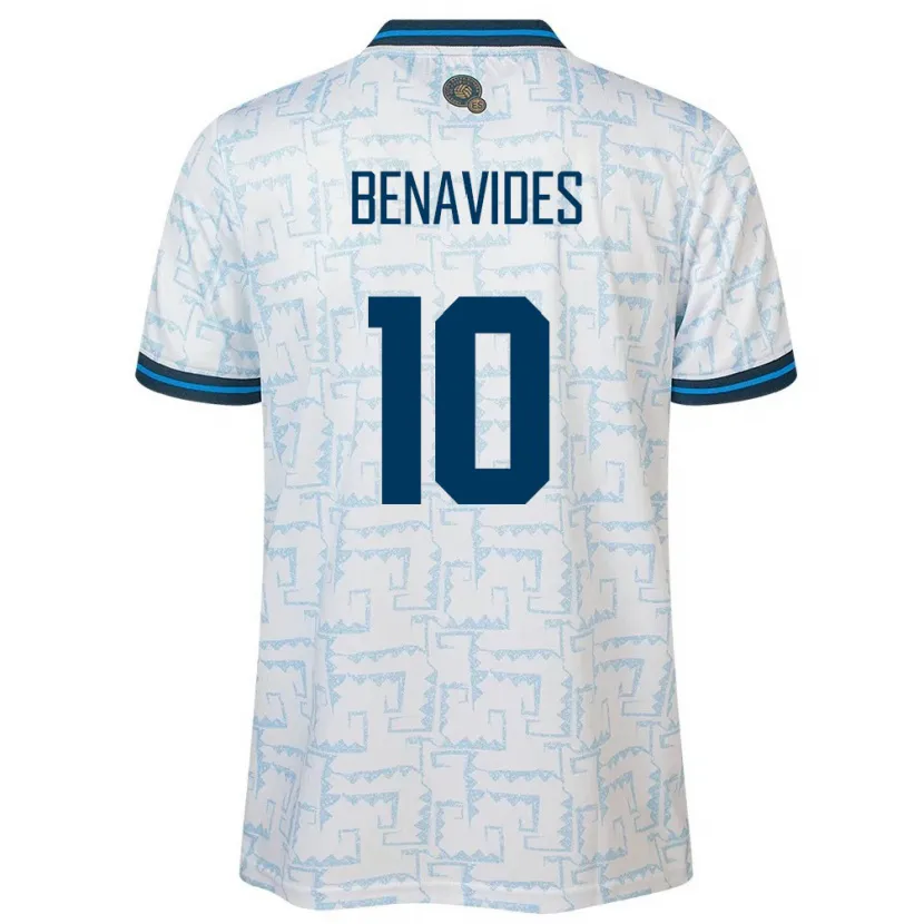 Danxen Mænd El Salvador Matthew Benavides #10 Hvid Udebane Spillertrøjer 24-26 Trøje T-Shirt