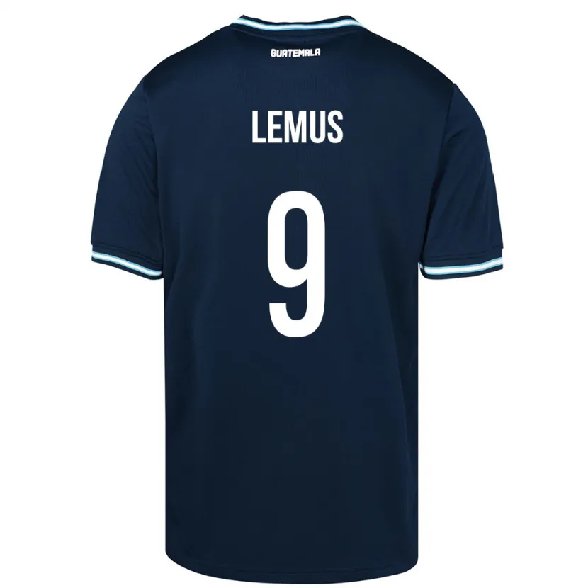 Danxen Mænd Guatemala Erick Lemus #9 Blå Udebane Spillertrøjer 24-26 Trøje T-Shirt