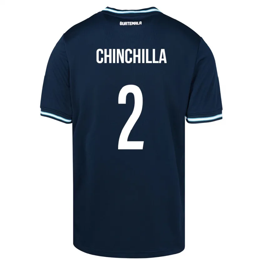 Danxen Mænd Guatemala Nicolás Chinchilla #2 Blå Udebane Spillertrøjer 24-26 Trøje T-Shirt