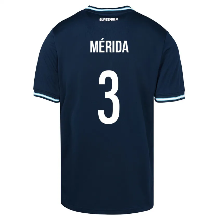 Danxen Mænd Guatemala Daniel Mérida #3 Blå Udebane Spillertrøjer 24-26 Trøje T-Shirt