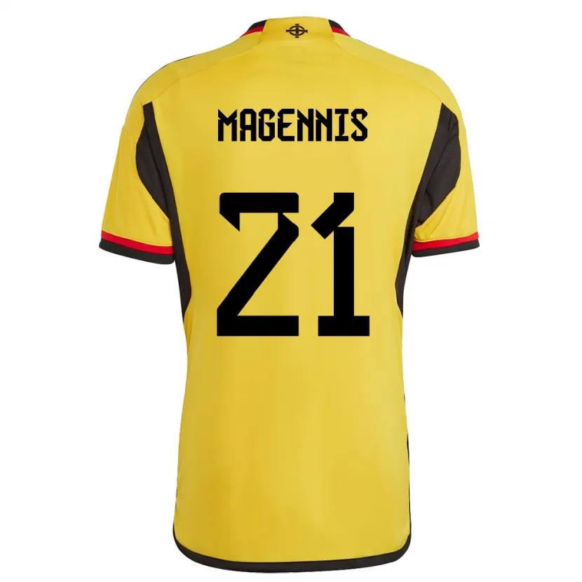 Danxen Mænd Nordirland Josh Magennis #21 Hvid Udebane Spillertrøjer 24-26 Trøje T-Shirt