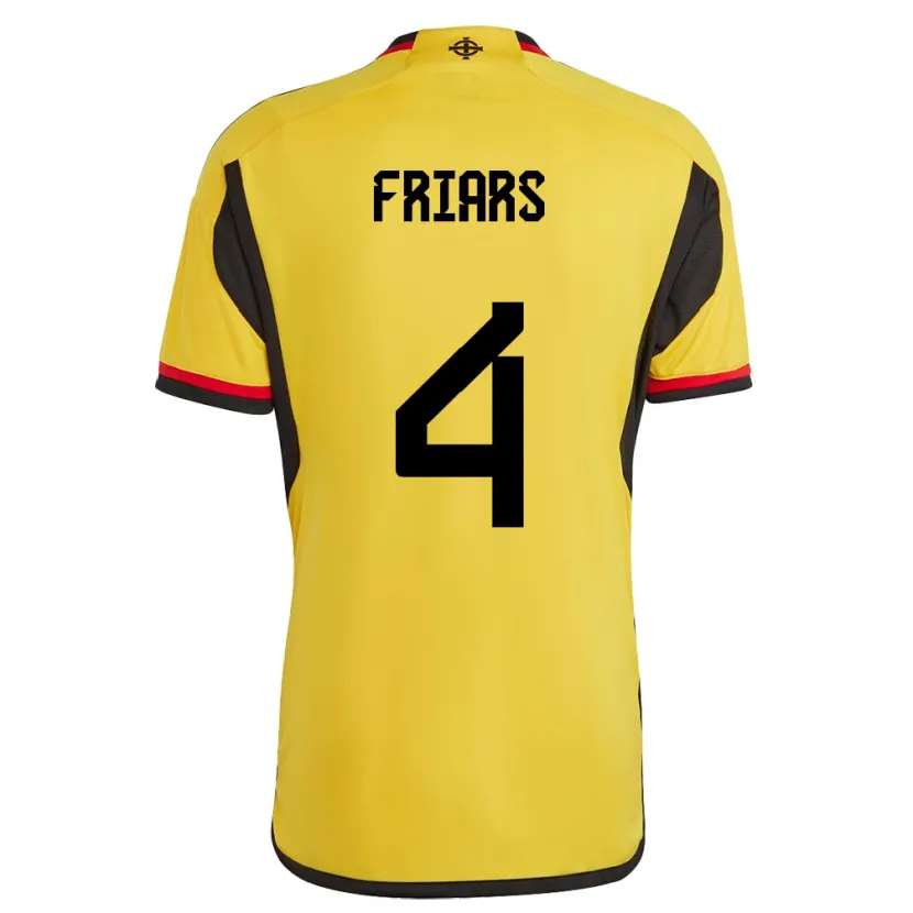 Danxen Mænd Nordirland Alfie Friars #4 Hvid Udebane Spillertrøjer 24-26 Trøje T-Shirt