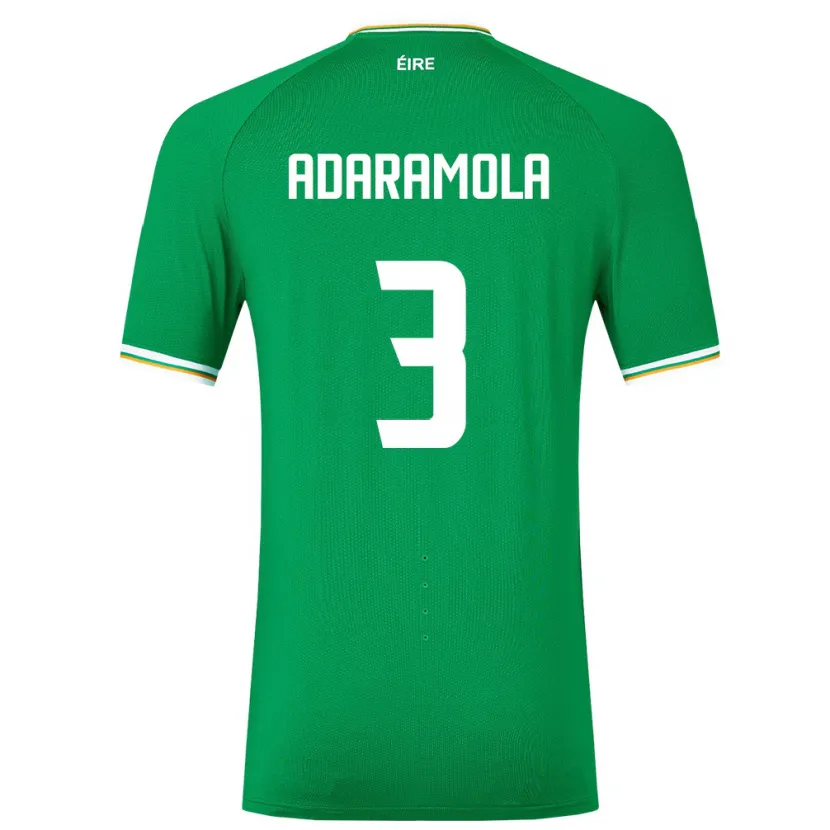 Danxen Kvinder Irland Tayo Adaramola #3 Grøn Hjemmebane Spillertrøjer 24-26 Trøje T-Shirt