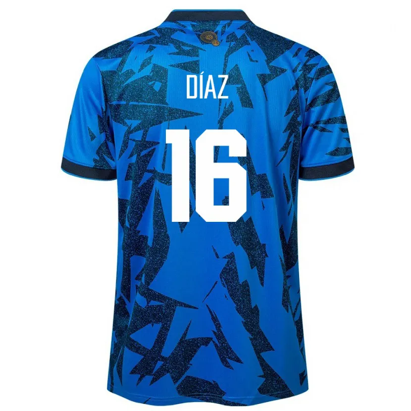 Danxen Kvinder El Salvador Wilber Díaz #16 Blå Hjemmebane Spillertrøjer 24-26 Trøje T-Shirt