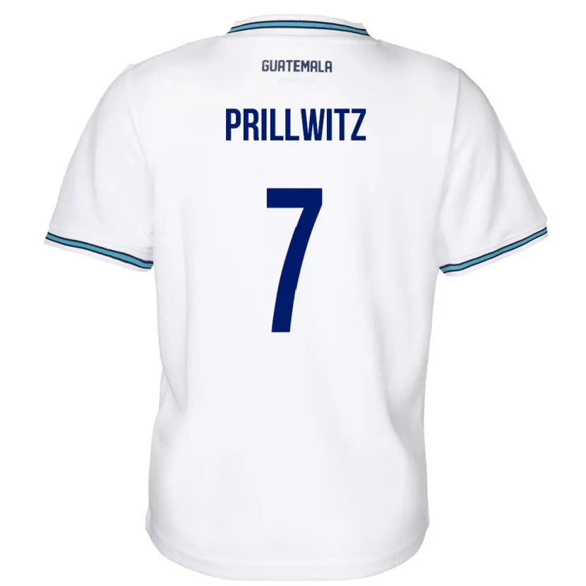 Danxen Kvinder Guatemala Héctor Prillwitz #7 Hvid Hjemmebane Spillertrøjer 24-26 Trøje T-Shirt