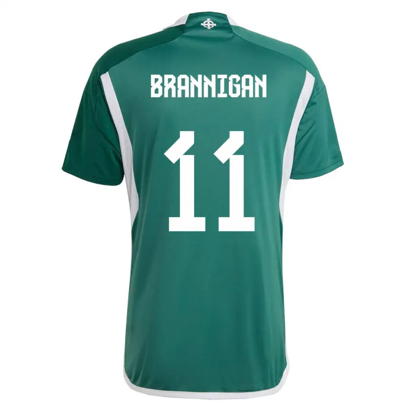 Danxen Kvinder Nordirland Cole Brannigan #11 Grøn Hjemmebane Spillertrøjer 24-26 Trøje T-Shirt