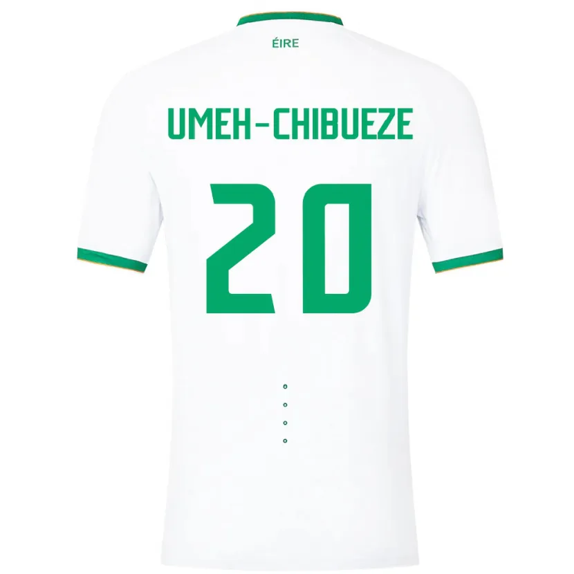 Danxen Kvinder Irland Franco Umeh-Chibueze #20 Hvid Udebane Spillertrøjer 24-26 Trøje T-Shirt