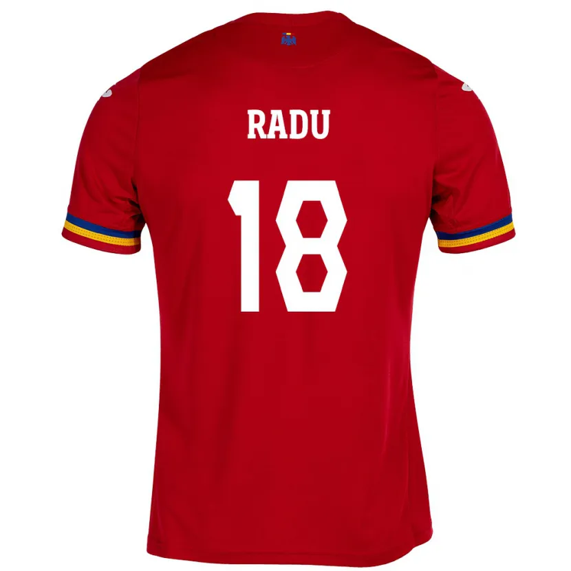 Danxen Kvinder Rumænien Denis Radu #18 Rød Udebane Spillertrøjer 24-26 Trøje T-Shirt