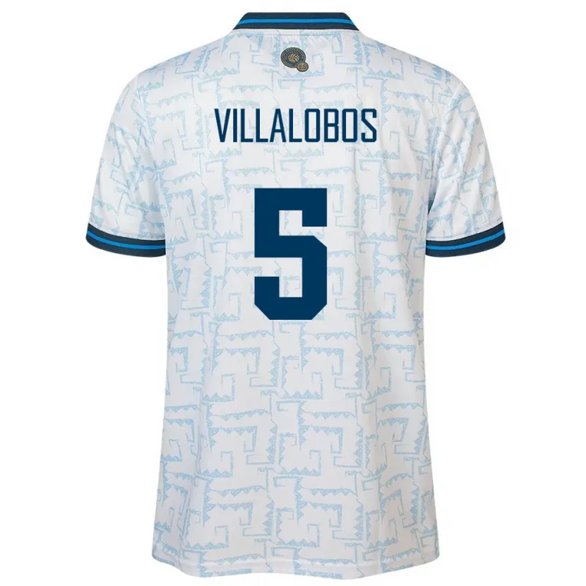 Danxen Kvinder El Salvador Kristian Villalobos #5 Hvid Udebane Spillertrøjer 24-26 Trøje T-Shirt