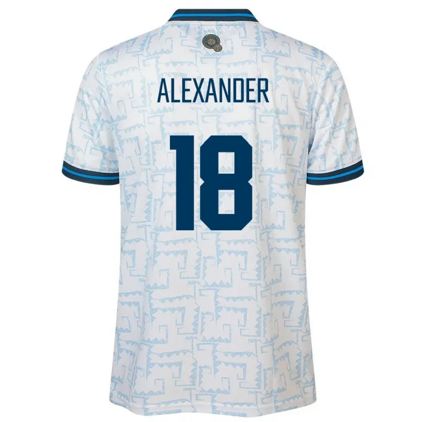 Danxen Kvinder El Salvador Alexander Aguilar #18 Hvid Udebane Spillertrøjer 24-26 Trøje T-Shirt