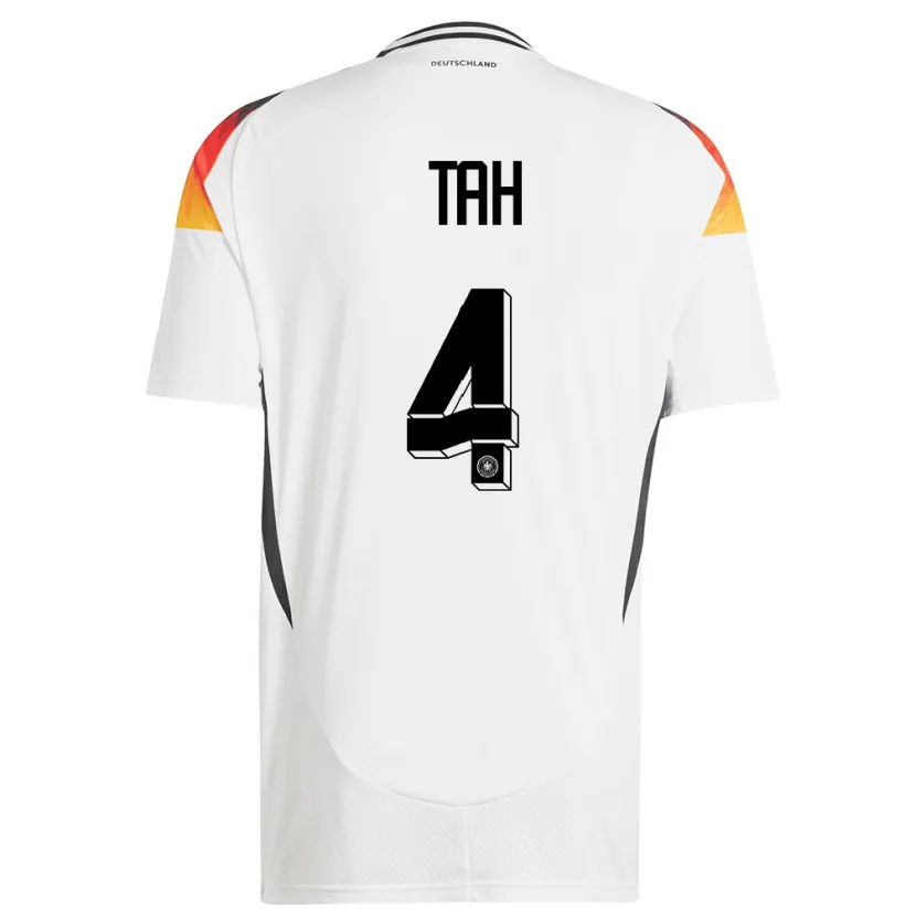 Danxen Børn Tyskland Jonathan Tah #4 Hvid Hjemmebane Spillertrøjer 24-26 Trøje T-Shirt