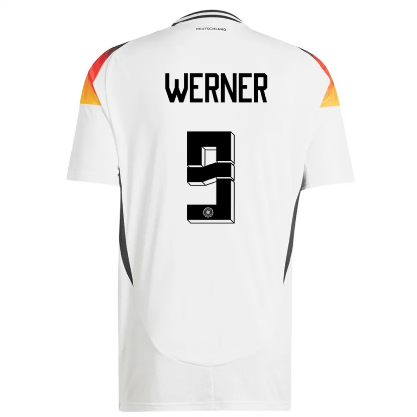 Danxen Børn Tyskland Timo Werner #9 Hvid Hjemmebane Spillertrøjer 24-26 Trøje T-Shirt