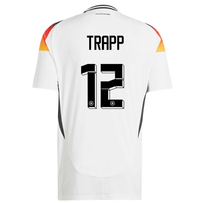 Danxen Børn Tyskland Kevin Trapp #12 Hvid Hjemmebane Spillertrøjer 24-26 Trøje T-Shirt