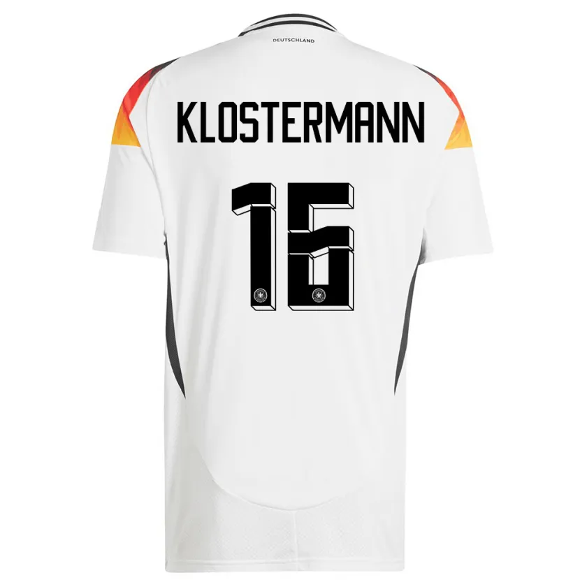 Danxen Børn Tyskland Lukas Klostermann #16 Hvid Hjemmebane Spillertrøjer 24-26 Trøje T-Shirt