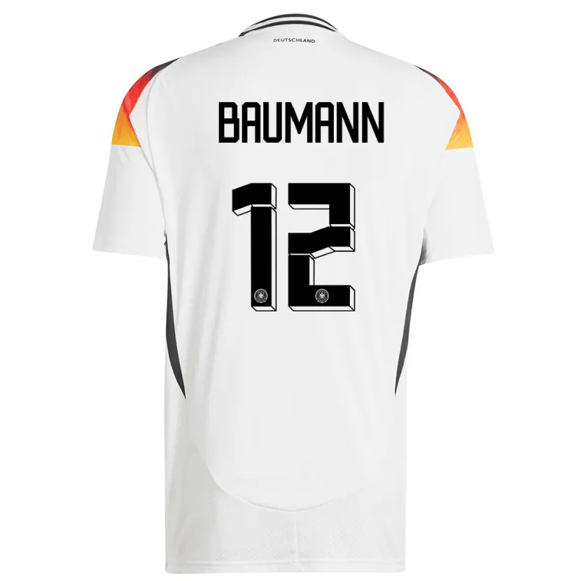 Danxen Børn Tyskland Oliver Baumann #12 Hvid Hjemmebane Spillertrøjer 24-26 Trøje T-Shirt