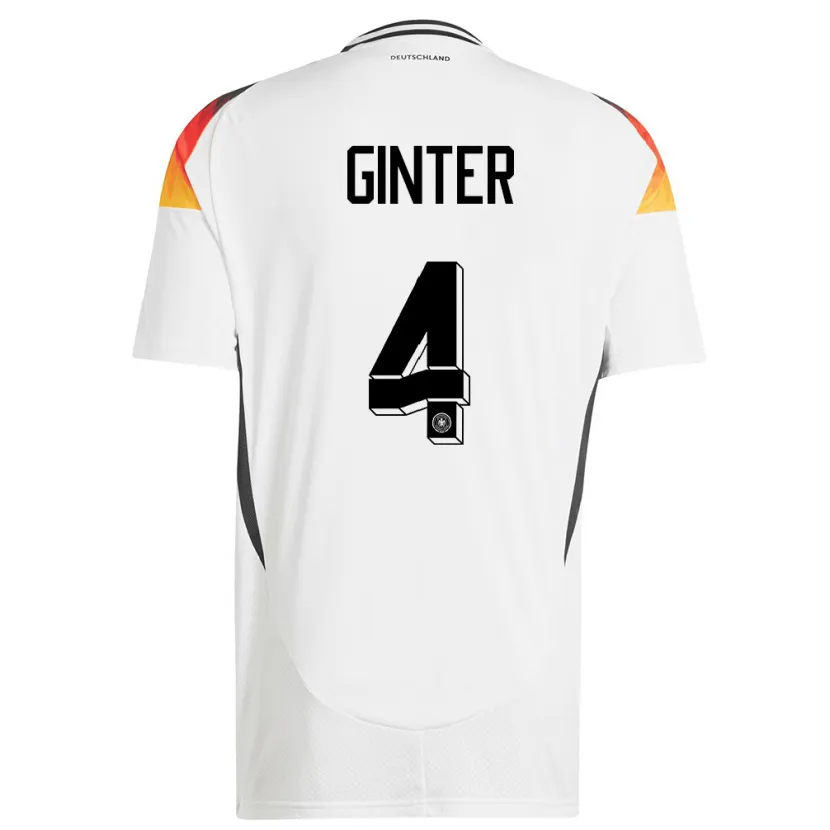 Danxen Børn Tyskland Matthias Ginter #4 Hvid Hjemmebane Spillertrøjer 24-26 Trøje T-Shirt