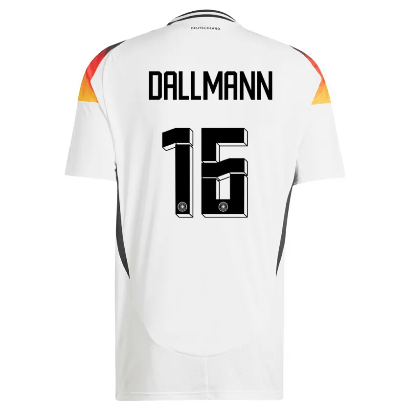 Danxen Børn Tyskland Linda Dallmann #16 Hvid Hjemmebane Spillertrøjer 24-26 Trøje T-Shirt