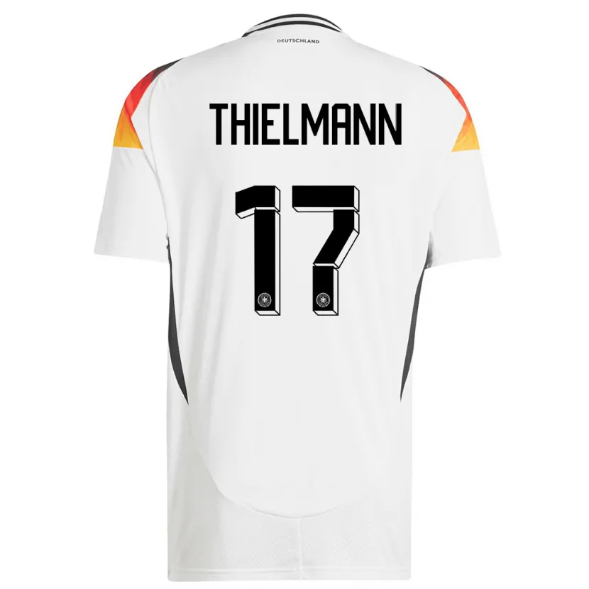 Danxen Børn Tyskland Jan Thielmann #17 Hvid Hjemmebane Spillertrøjer 24-26 Trøje T-Shirt