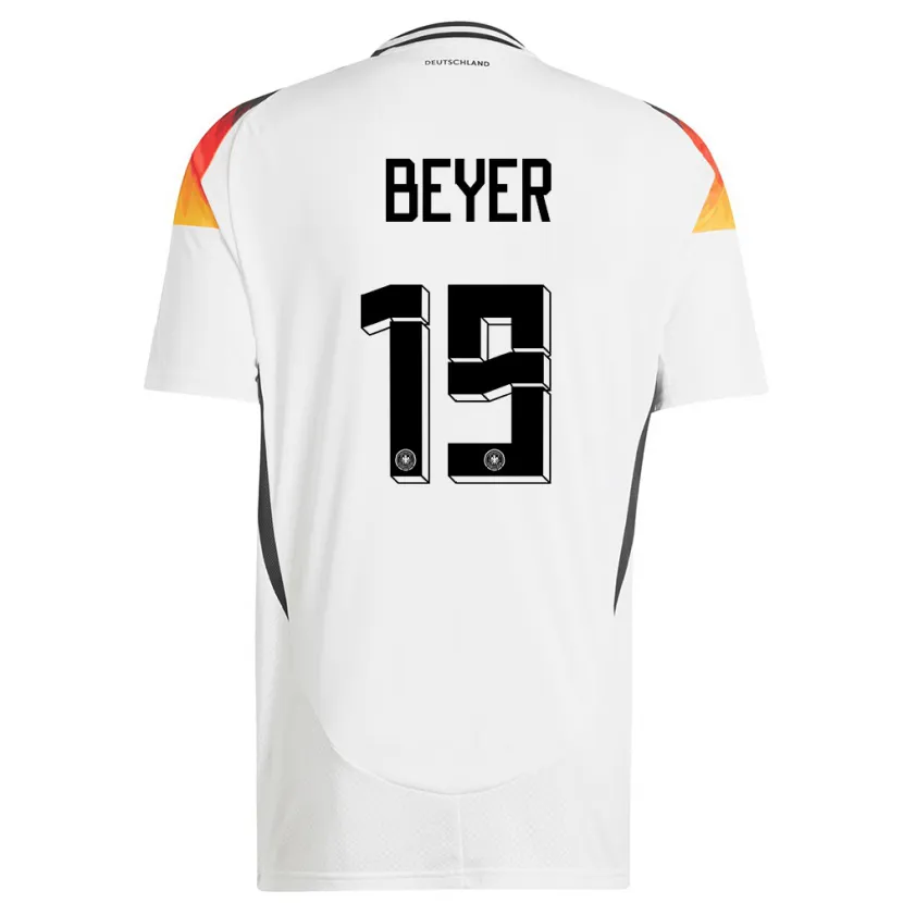 Danxen Børn Tyskland Jordan Beyer #19 Hvid Hjemmebane Spillertrøjer 24-26 Trøje T-Shirt